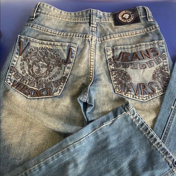 Versace Other - Versace unisex Jeans in Light Blue relax fit stones washed